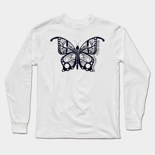 MALS Double Sided Butterfly (Black) Long Sleeve T-Shirt